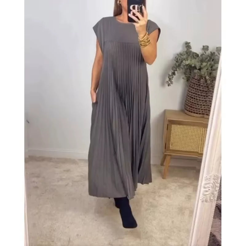 Pleated Sleeveless Dress – Chic, Feminine & Effortless Style for Every Season