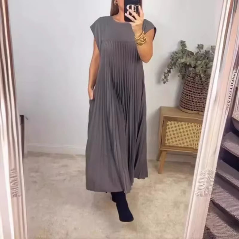 Pleated Sleeveless Dress – Chic, Feminine & Effortless Style for Every Season