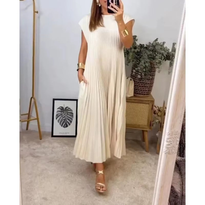 Pleated Sleeveless Dress – Chic, Feminine & Effortless Style for Every Season